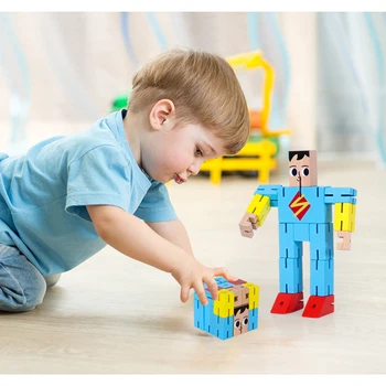 Kid's Cartoon Wooden Antique Robot Model Decompression Artifact Magic Cube Three-dimensional Robot Building Block Childrens Toy
Kid's Cartoon Wooden Antique Robot Model Decompression Artifact Magic Cube Three-dimensional Robot Building Block Childrens Toy