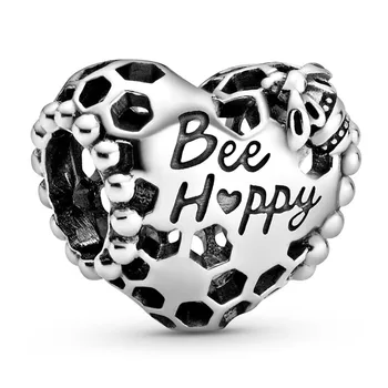 New 925 Sterling Silver Bead Charm Openwork Bee Happy Honeycomb Love Heart Beads Fit Pandora Bracelet Bangle DIY Jewelry
New 925 Sterling Silver Bead Charm Openwork Bee Happy Honeycomb Love Heart Beads Fit Pandora Bracelet Bangle DIY Jewelry