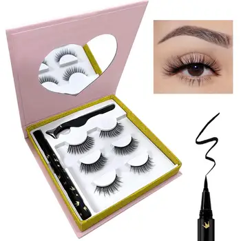 False Eyelashes and Eyeliner Kit- No Glue Non Magnetic 3 Pairs Waterproof Reusable Eyelashes with Sticky Liquid Eyeliner Mascara
False Eyelashes and Eyeliner Kit- No Glue Non Magnetic 3 Pairs Waterproof Reusable Eyelashes with Sticky Liquid Eyeliner Mascara