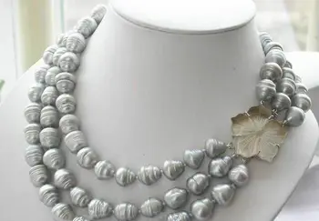 New triple strands 10-11mm natural south sea gray baroque pearl necklace 20-24“
New triple strands 10-11mm natural south sea gray baroque pearl necklace 20-24“