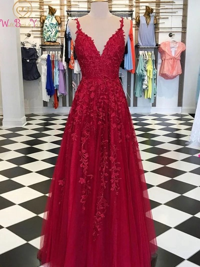 Wine Red Sheer O Neck Evening Dresses 2019 Fashionable A Line Floor Length Long Tulle Appliques Sleeveless Formal Party Gowns
Wine Red Sheer O Neck Evening Dresses 2019 Fashionable A Line Floor Length Long Tulle Appliques Sleeveless Formal Party Gowns