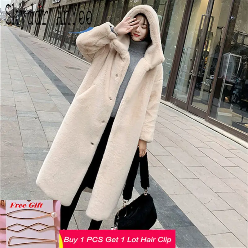 Winter Women Faux Rabbit Fur Coat Hooded Luxury Long Fur Coat Thick Warm Fluffy Jacket Plus Size Femme Plush OverCoat Teddy Coat
Winter Women Faux Rabbit Fur Coat Hooded Luxury Long Fur Coat Thick Warm Fluffy Jacket Plus Size Femme Plush OverCoat Teddy Coat