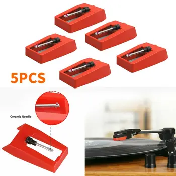

5PCS Universal Replacement Aluminum Record Player Needle Stylus for Music Turntable Spared Repair Parts