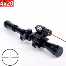 Hunting Riflescope Crossbow-Optics Laser-Sight-11mm 4x20 Red Dot Guns Tactical 22-Caliber