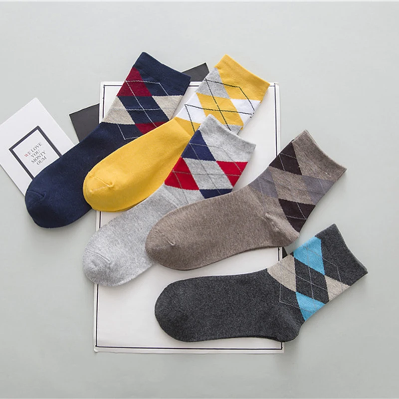 5pairs/lot Fashion Cotton Men's Socks Plaid Long Crew Socks Man Business Casual Happy Socks Calcetines Hombre Autumn Winter
5pairs/lot Fashion Cotton Men's Socks Plaid Long Crew Socks Man Business Casual Happy Socks Calcetines Hombre Autumn Winter