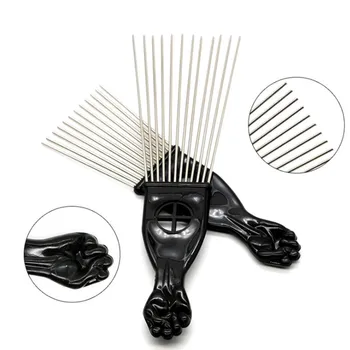 Wide Tooth Salon Use Black Metal African American Pick Comb Insert Curly Hairbrush Afro Hair Comb For Hairdressing Styling Tool 
Wide Tooth Salon Use Black Metal African American Pick Comb Insert Curly Hairbrush Afro Hair Comb For Hairdressing Styling Tool