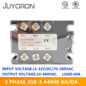 JUYORON Three Phase JGX-3 4840AA/DA Solid State Relay SSR with for 3phase SSR Heat Sink 40A input 3-32VDC 90-280VAC 24-480A AC
JUYORON Three Phase JGX-3 4840AA/DA Solid State Relay SSR with for 3phase SSR Heat Sink 40A input 3-32VDC 90-280VAC 24-480A AC