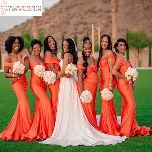 bright orange bridesmaid dresses