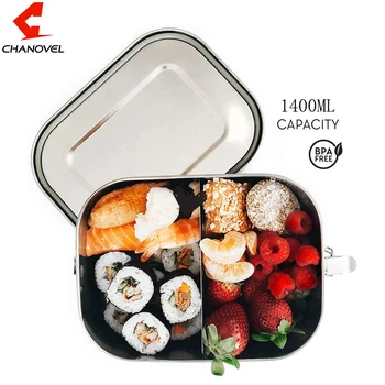 CHANOVEL 304 Stainless Steel 1400ML Lunch Box Large Metal Bento Box Snack Food Container Outdoor Storage Box New Custom
CHANOVEL 304 Stainless Steel 1400ML Lunch Box Large Metal Bento Box Snack Food Container Outdoor Storage Box New Custom