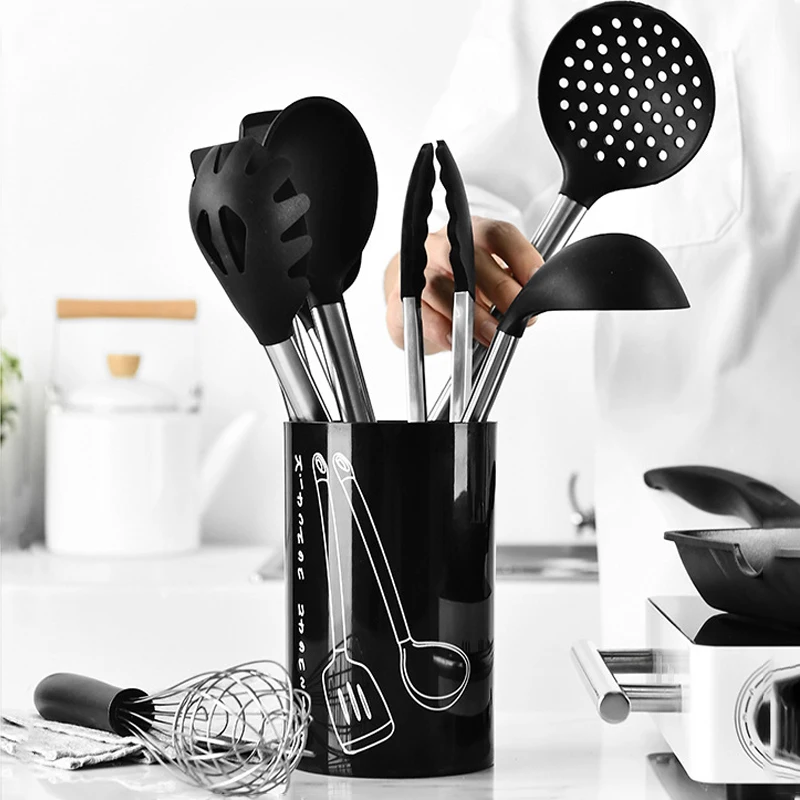 9 PCS/Set Silicone Kitchenware Heat Resistant Cookware Spatula Shovel Soup with Stainless Steel Handle Non-stick Kitchen Tools
9 PCS/Set Silicone Kitchenware Heat Resistant Cookware Spatula Shovel Soup with Stainless Steel Handle Non-stick Kitchen Tools