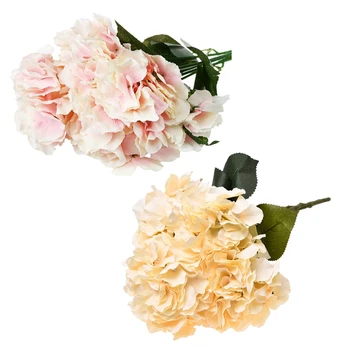2 Bunch Artificial Hydrangea Flower 5 Big Heads Bouquet Diameter 7 Inch Each Head , Champagne Color with Pink
2 Bunch Artificial Hydrangea Flower 5 Big Heads Bouquet Diameter 7 Inch Each Head , Champagne Color with Pink