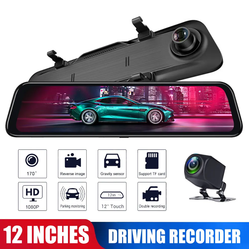 VEHEMO 12 inch Sony 355 Dual Lens HD 1080P Car DVR Dash Camera IPS Touch Screen 170 Degree Car Video Recorder Gravity Sensor
VEHEMO 12 inch Sony 355 Dual Lens HD 1080P Car DVR Dash Camera IPS Touch Screen 170 Degree Car Video Recorder Gravity Sensor