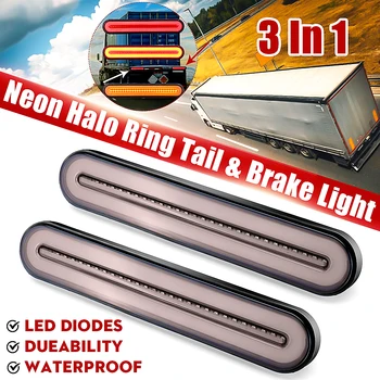 LED Trailer Truck Brake Light 3 in 1 Neon Halo Ring Tail Brake Stop Waterproof Flowing Turn Signal Light Lamp Blinker 12V-24V
LED Trailer Truck Brake Light 3 in 1 Neon Halo Ring Tail Brake Stop Waterproof Flowing Turn Signal Light Lamp Blinker 12V-24V