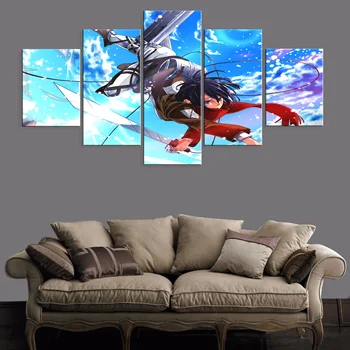 Anime Attack on Titan 5 Pieces Canvas Paintings Oil Decor Picture Wall Home Printed Framework Art Modular
Anime Attack on Titan 5 Pieces Canvas Paintings Oil Decor Picture Wall Home Printed Framework Art Modular
