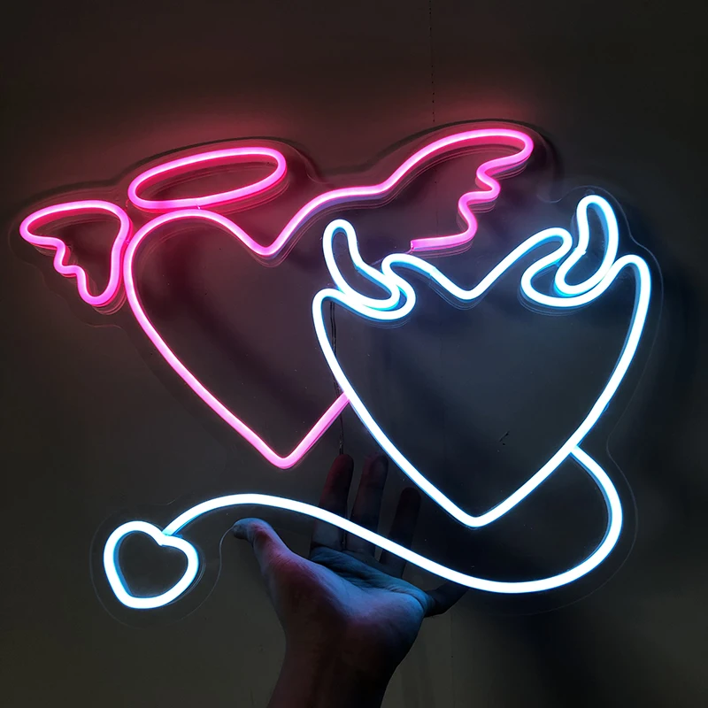 Waterproof Custom Neon Sign Light Devil and Ang 3D Led Flex Transparent Acrylicr Board Party Background Decor Wedding Yellow Bar
Waterproof Custom Neon Sign Light Devil and Ang 3D Led Flex Transparent Acrylicr Board Party Background Decor Wedding Yellow Bar