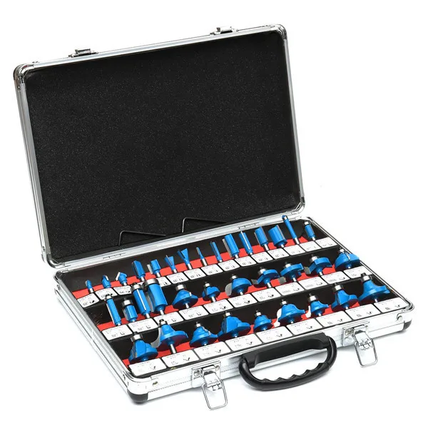 35pcs 1/4 Inch Shank Tungsten Carbide Router Bit Set Wood Woodworking Cutter Trimming Knife Forming Milling w/ Wood Case box
35pcs 1/4 Inch Shank Tungsten Carbide Router Bit Set Wood Woodworking Cutter Trimming Knife Forming Milling w/ Wood Case box