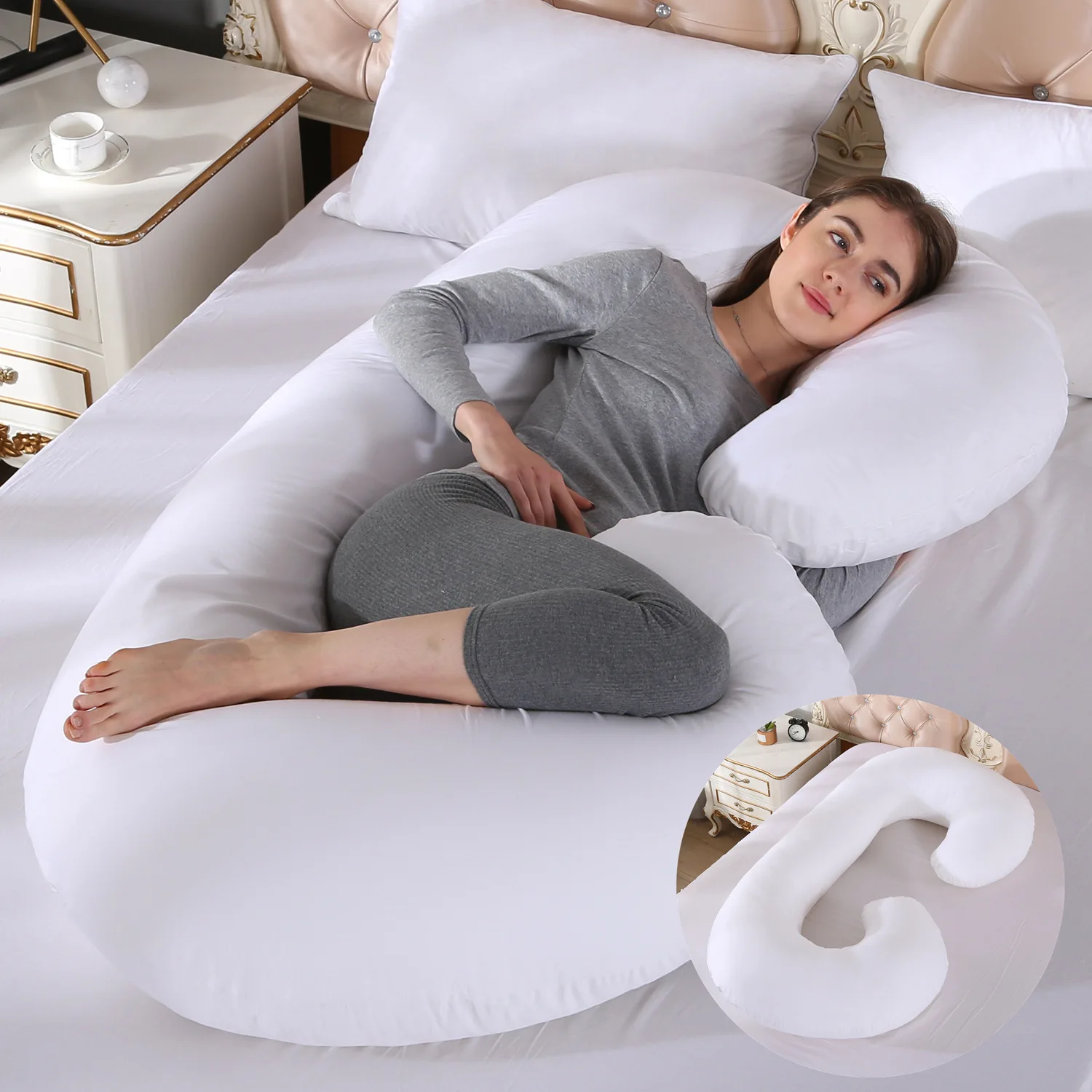 

Amazon Tmall Entity Supply Large U-Pregnancy Pillow Waist Pillow Multi-functional Sleeping Pillow Large C Type Pregnant Women Bo