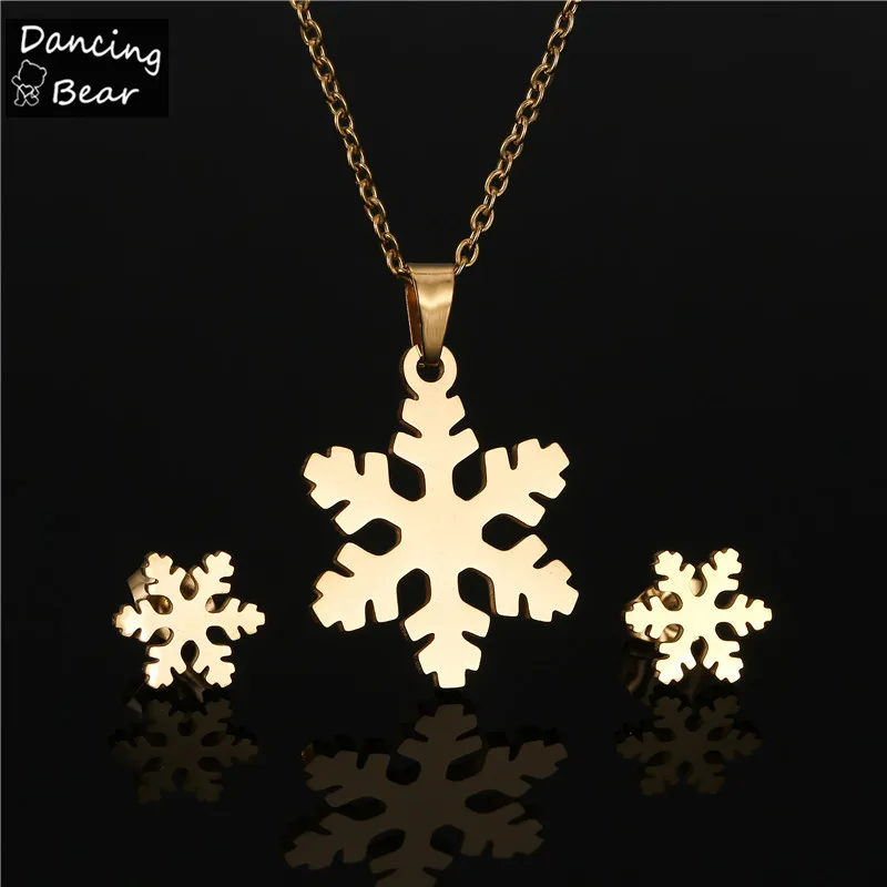 Gold Color Stainless Steel Necklace Earring Jewelry Sets Bear Cross Clover Necklace Sets for Women Never Faded Color Jewelry Gold Color Stainless Steel Necklace Earring Jewelry Sets Bear Cross Clover Necklace Sets for Women Never Faded Color Jewelry