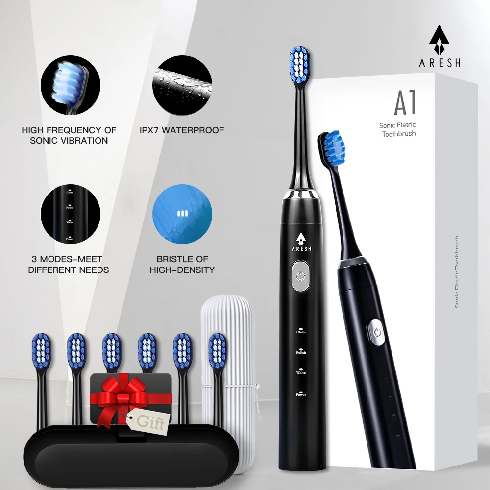 ARESH A1 Electric Toothbrush Smart Rechargeable Sonic Toothbrush 3 Mode Adult Timer IPX7 Waterproof Automatic Ultrasonic Brush
ARESH A1 Electric Toothbrush Smart Rechargeable Sonic Toothbrush 3 Mode Adult Timer IPX7 Waterproof Automatic Ultrasonic Brush