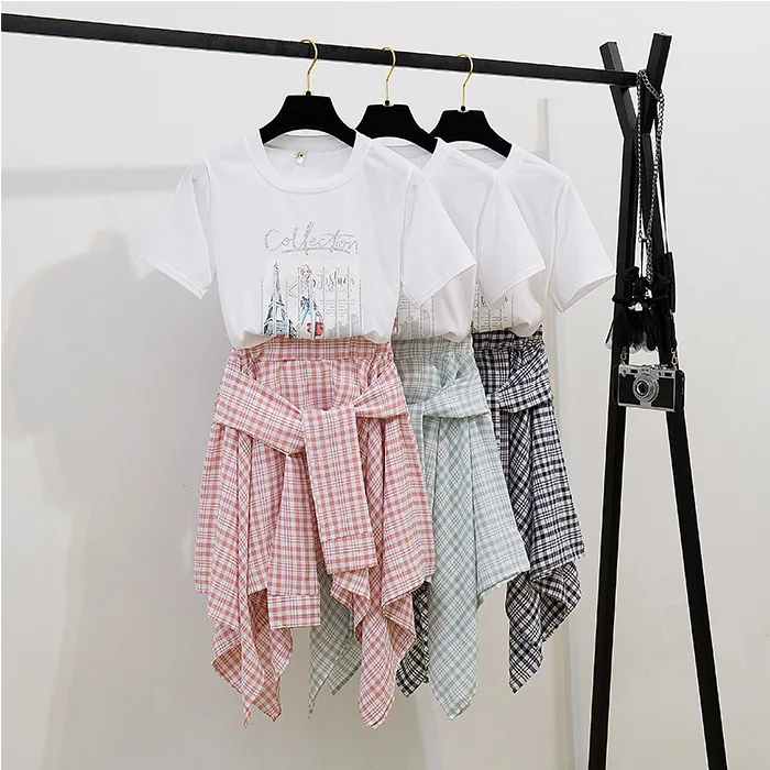 Autumn And Winter New Style Fresh Set Student Korean-style Loose-Fit Dress Outfit Two-Piece Set Summer Short Sleeve + High-waist
Autumn And Winter New Style Fresh Set Student Korean-style Loose-Fit Dress Outfit Two-Piece Set Summer Short Sleeve + High-waist