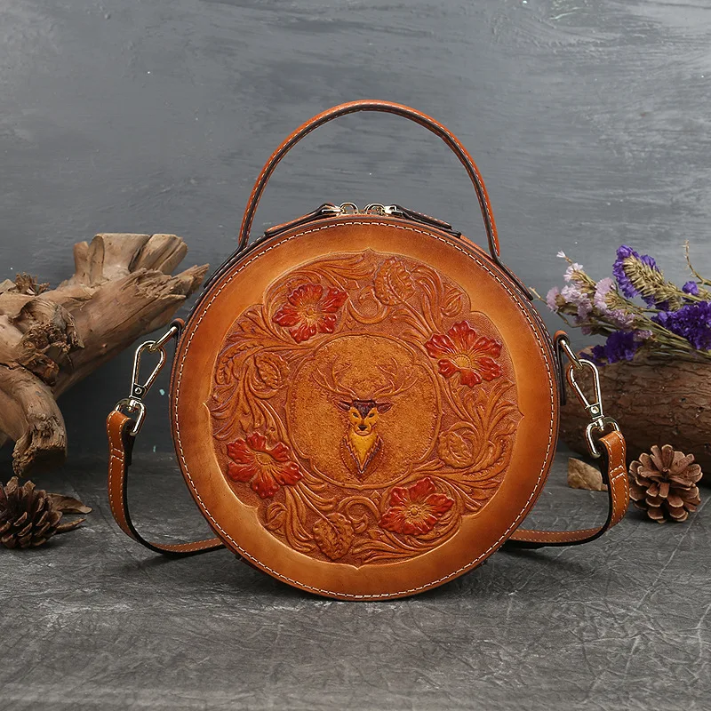 AECLVR 2020 Retro Handmade Embossed Women Bag Genuine Leather Circular Small Shoulder Bags Luxury Cowhide Lady Handbag Tote Bag
AECLVR 2020 Retro Handmade Embossed Women Bag Genuine Leather Circular Small Shoulder Bags Luxury Cowhide Lady Handbag Tote Bag