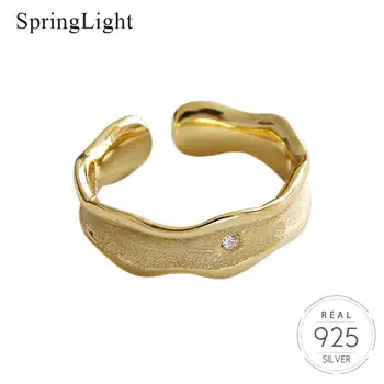 Springlight Simple Wave Pattern Brushed Zircon Opening Ring Real 925 Sterling Silver Handmade Fine Jewelry Rings for Women
Springlight Simple Wave Pattern Brushed Zircon Opening Ring Real 925 Sterling Silver Handmade Fine Jewelry Rings for Women