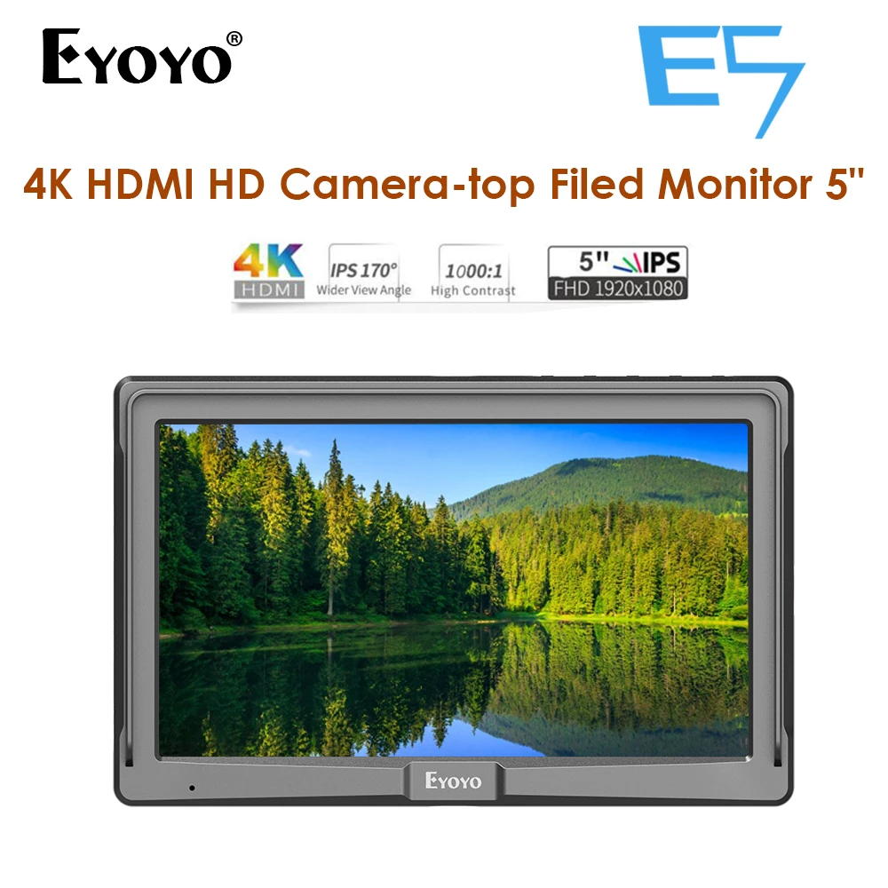 Eyoyo 5" DSLR Camera Field Monitor Small Utra Slim IPS FHD 1920x1080 LCD Screen Display With 4K HDMI Camera Video Assist Monitor
Eyoyo 5" DSLR Camera Field Monitor Small Utra Slim IPS FHD 1920x1080 LCD Screen Display With 4K HDMI Camera Video Assist Monitor