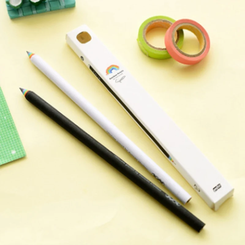 2pcs/pack Creative Environmental Protection Pencil Paper Material Rainbow Pencil Black Pencil School Office Stationery Supplies
2pcs/pack Creative Environmental Protection Pencil Paper Material Rainbow Pencil Black Pencil School Office Stationery Supplies