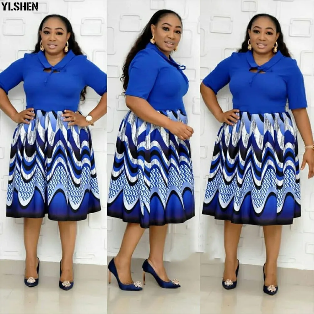 Print African Dresses for Women Vetement Femme 2019 Long Sleeve Dress African Clothes Ladies High Quality Dashiki Ankara Dresses 01