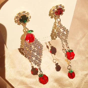 MENGJIQIAO Korean Luxury Rhinestone Rhombus Drop Earrings For Women Girls Fashion Joker Cute Cherry Jewelry Pendientes Mujer 
MENGJIQIAO Korean Luxury Rhinestone Rhombus Drop Earrings For Women Girls Fashion Joker Cute Cherry Jewelry Pendientes Mujer