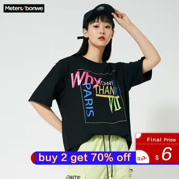 Metersbonwe 2020 Summer New Cotton T-Shirt Loose T-shirt Women Cartoon Printing Basic T-Shirt Casual Tops 633430
Metersbonwe 2020 Summer New Cotton T-Shirt Loose T-shirt Women Cartoon Printing Basic T-Shirt Casual Tops 633430