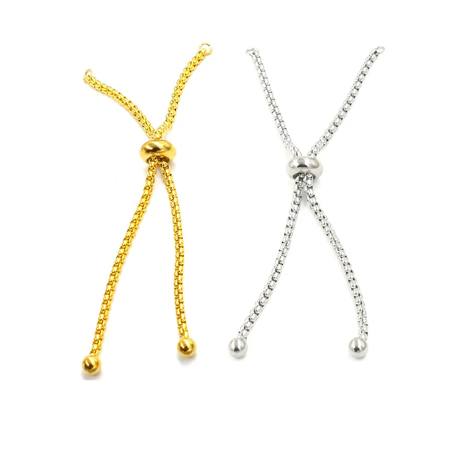 Silver/Gold Stainless Steel Adjustable Slider Chain For Jewelry Making DIY Two Loop Connector Pendants Bracelets Wholesale 10pcs
Silver/Gold Stainless Steel Adjustable Slider Chain For Jewelry Making DIY Two Loop Connector Pendants Bracelets Wholesale 10pcs
