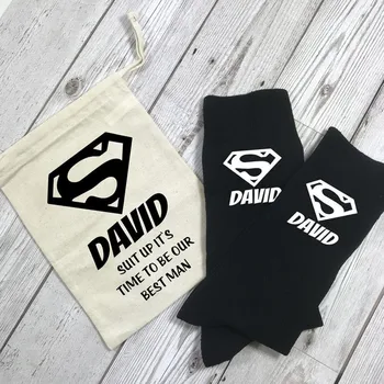 personalized name date Suit Up it's Time to be our Best Man Superhero Socks and Bag set, usher groomsman Wedding Morning Gifts
personalized name date Suit Up it's Time to be our Best Man Superhero Socks and Bag set, usher groomsman Wedding Morning Gifts