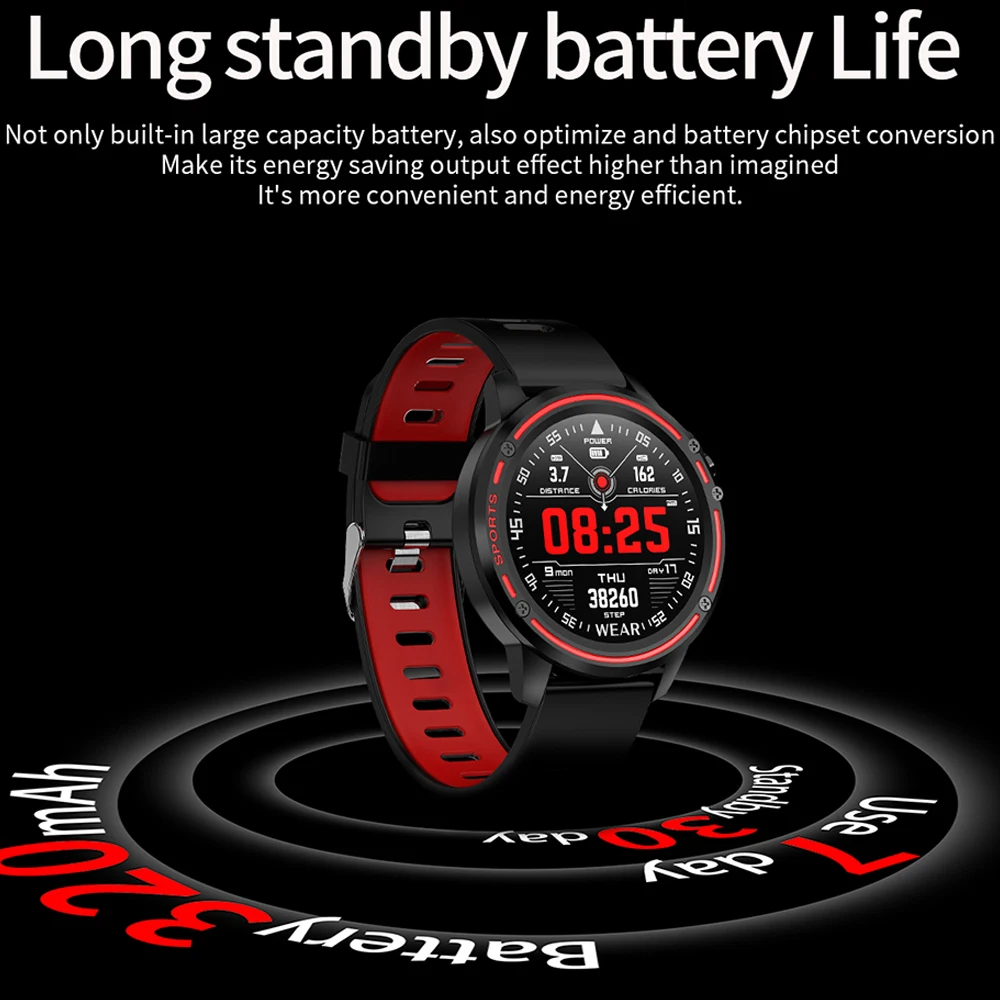 IP68 Waterproof Smart Watch Men High Quality L8 SmartWatch With ECG PPG Blood Pressure Heart Rate Sports Fitness Watches
IP68 Waterproof Smart Watch Men High Quality L8 SmartWatch With ECG PPG Blood Pressure Heart Rate Sports Fitness Watches