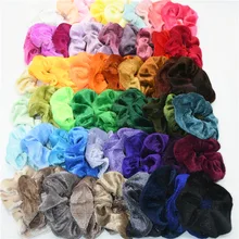 Korea Velvet cabello Scrunchie bandas de goma para el cabello mujeres niñas diadema anillo de pelo soporte de cola de caballo accesorios para el cabello(China)