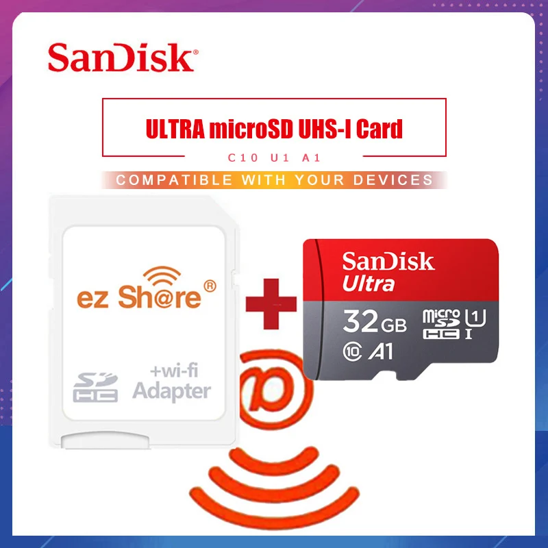 ezshare Wireless wifi adapter+Sandisk Ultra 16gb 32gb class10 microsd wifi wireless TF Card Micro SD Card 64gb 128GB Memory Card
ezshare Wireless wifi adapter+Sandisk Ultra 16gb 32gb class10 microsd wifi wireless TF Card Micro SD Card 64gb 128GB Memory Card