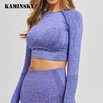 Kaminsky Seamless Sports Top Women Push Up T-Shirt Fitness Long Sleeve Top Femme Workout Gym To Solid Training Top Women
Kaminsky Seamless Sports Top Women Push Up T-Shirt Fitness Long Sleeve Top Femme Workout Gym To Solid Training Top Women