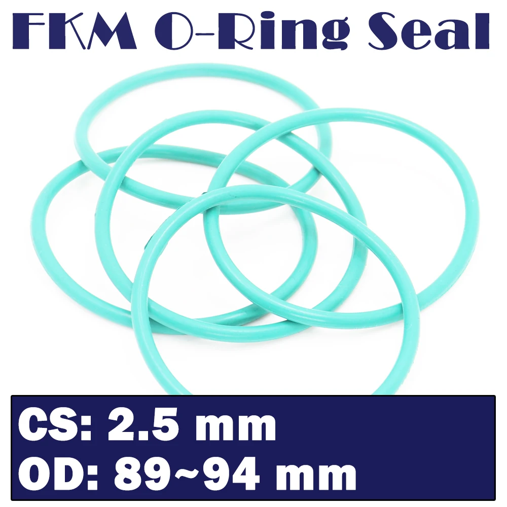 

CS 2.5mm FKM Rubber O RING OD 89/90/91/92/93/94*2.5 mm 20PCS O-Ring Fluorine Gasket Oil seal Green ORing