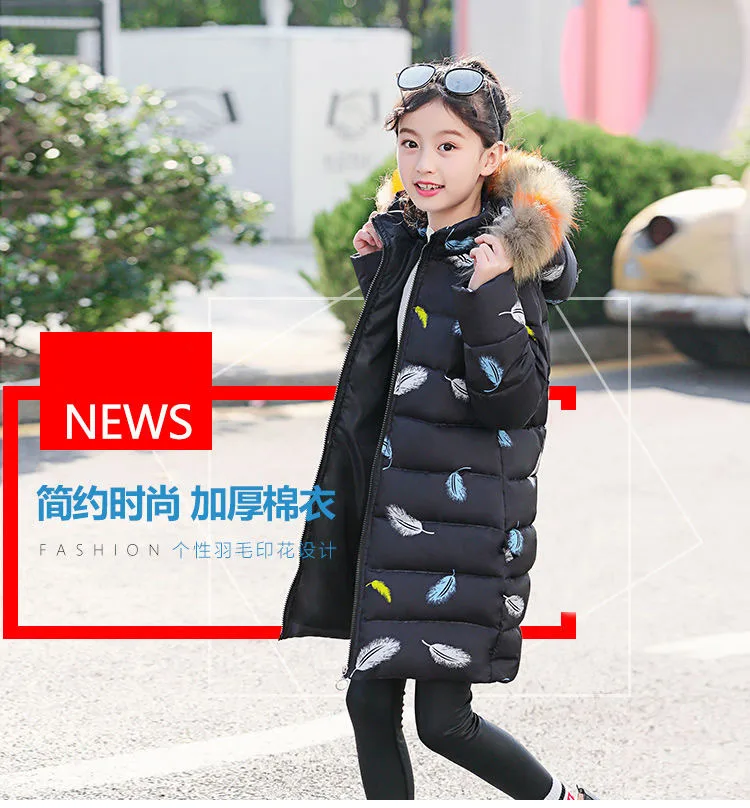 Girls Winter Coats Kids 2019 Winter Jacket For Girls Cotton-padded Clothes Children's Hooded Velour Girls Jackets Outwear 3-12t