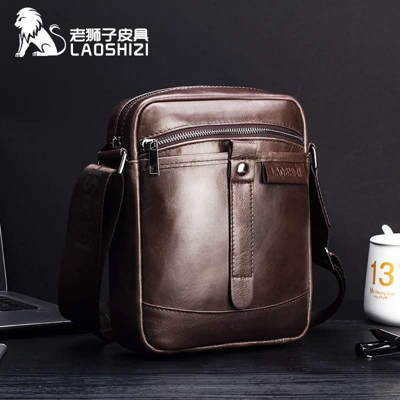 LAOSHIZI Brand Genuine Leather Men's Crossbody Shoulder Bag Men's Cowhide Messenger Bags Casual Zipper Pack For Ipad Mini 
LAOSHIZI Brand Genuine Leather Men's Crossbody Shoulder Bag Men's Cowhide Messenger Bags Casual Zipper Pack For Ipad Mini