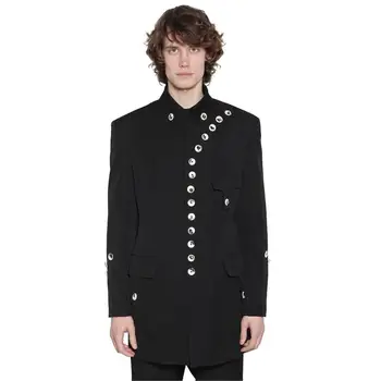 Traje Esportivo de Lazer Personalizado MAQVOB: o Par Perfeito para Estilo e Conforto 9 S-7XL!!Casual style men's jacket catwalk style custom collar Chinese style suit