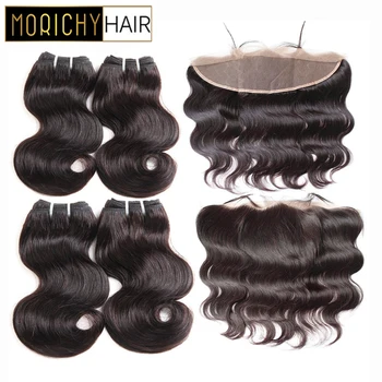 MORICHY Body Wave Bundles with 13X4 Lace Frontal Malaysian Hair Non-Remy Real Human Hair Bundles Natural Black Hair For Women
MORICHY Body Wave Bundles with 13X4 Lace Frontal Malaysian Hair Non-Remy Real Human Hair Bundles Natural Black Hair For Women