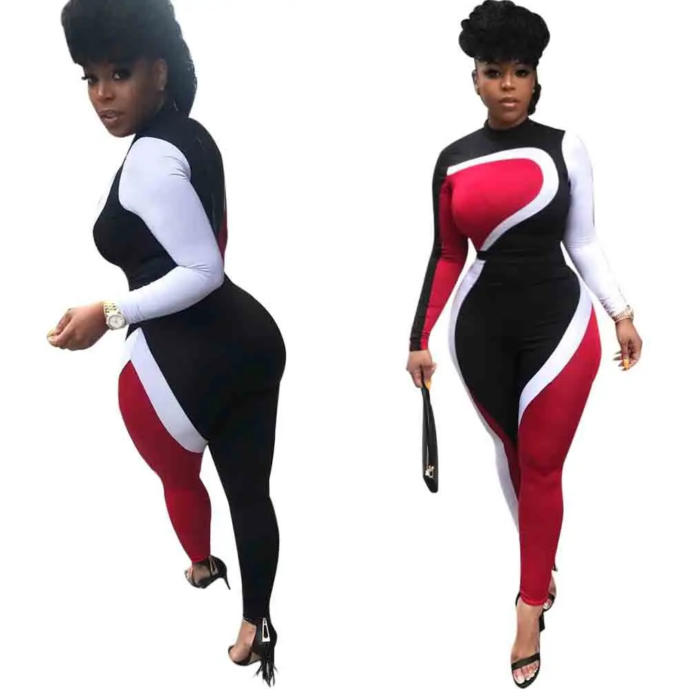 Classic sexy pattern color matching long-sleeved autumn and winter large size tight-fitting sports fitness jumpsuit
Classic sexy pattern color matching long-sleeved autumn and winter large size tight-fitting sports fitness jumpsuit