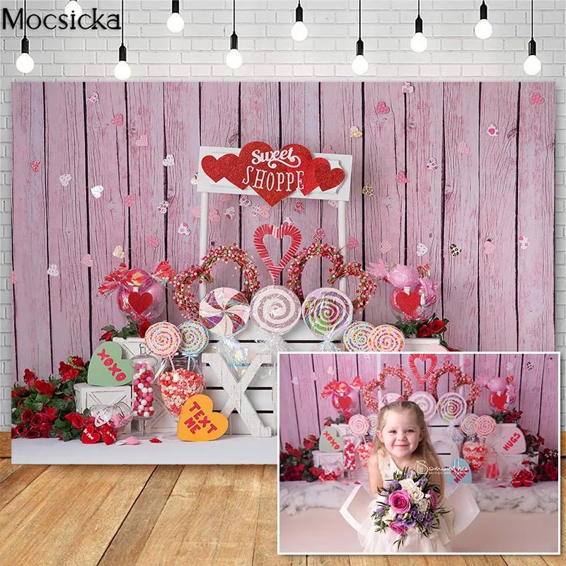 Mocsick Valentines Sweet Shoppe Photography Backdrops Pink Wood Wall Children Photo Booth Background For Photo Studio Photocalls
Mocsick Valentines Sweet Shoppe Photography Backdrops Pink Wood Wall Children Photo Booth Background For Photo Studio Photocalls