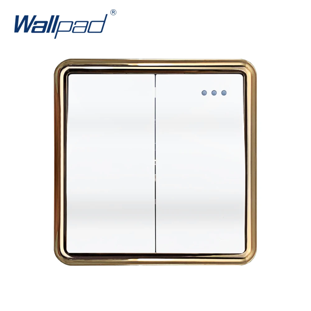 New Arrival Wallpad 2 Gang 1 Way Wall Light Switch Large Wave Button Gold Panel Rocker Switches
New Arrival Wallpad 2 Gang 1 Way Wall Light Switch Large Wave Button Gold Panel Rocker Switches
