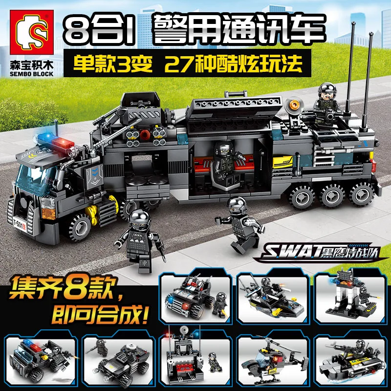 Baby Semp Building Blocks 102151-102158 Black Hawk Special Combat Team Command Car Police Communication Vehicle Assembly Splicin
Baby Semp Building Blocks 102151-102158 Black Hawk Special Combat Team Command Car Police Communication Vehicle Assembly Splicin