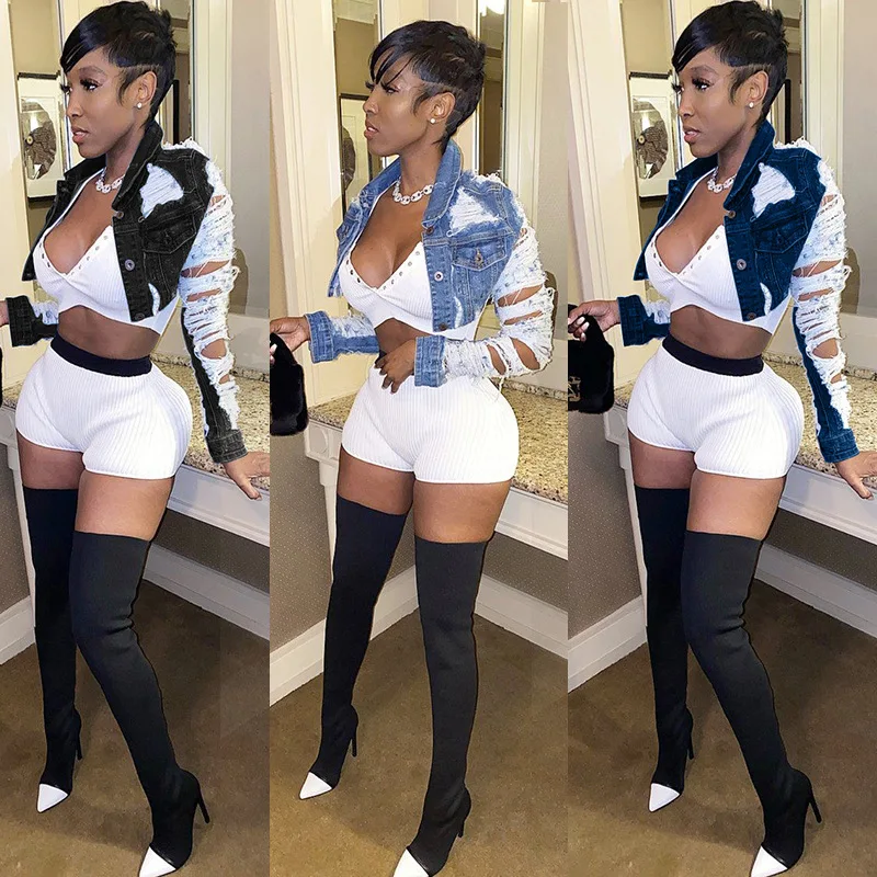 Европейская и американская короткая джинсовая мини-куртка
Европейская и американская короткая джинсовая мини-куртка