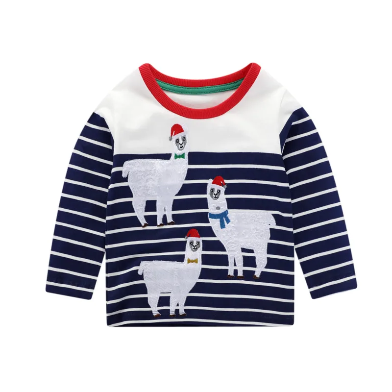 Little Maven New Autumn Spring Kids Alpaca Applique Embroidery Striped Full- sleeved O-neck Cotton Knitted Boys Casual Tshirt 
Little Maven New Autumn Spring Kids Alpaca Applique Embroidery Striped Full- sleeved O-neck Cotton Knitted Boys Casual Tshirt