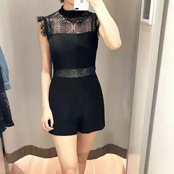 Women's Lace Patchwork Playsuits Hollow out Black 2020 Spring Summer New Playsuit
Women's Lace Patchwork Playsuits Hollow out Black 2020 Spring Summer New Playsuit