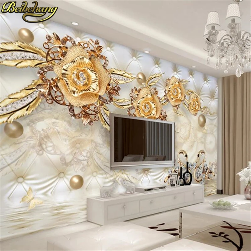 

custom mural wall papers home decor wallpaper-3d Dream heart water reflection roses murals photo wallpaper for walls 3 d